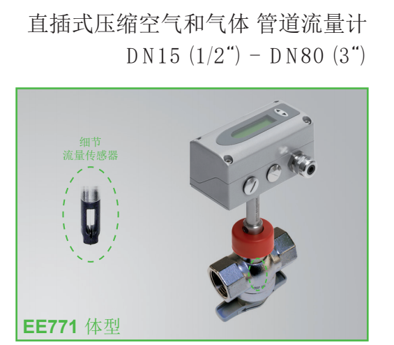 奧地利E+E EE772直插式壓縮空氣和氣體、管道流量計